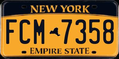 NY license plate FCM7358