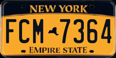 NY license plate FCM7364