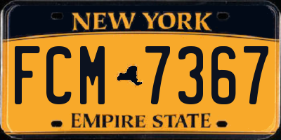 NY license plate FCM7367