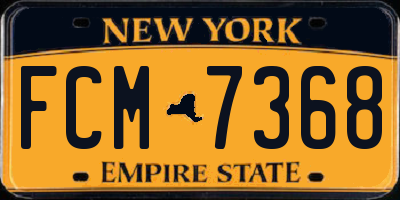 NY license plate FCM7368