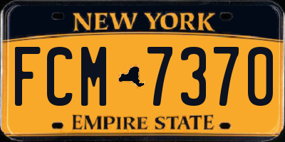 NY license plate FCM7370