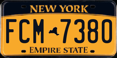 NY license plate FCM7380