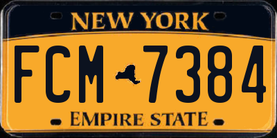 NY license plate FCM7384