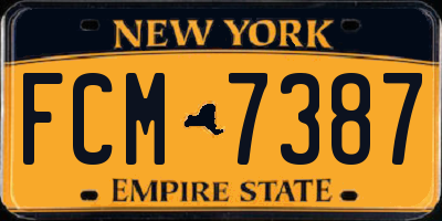 NY license plate FCM7387