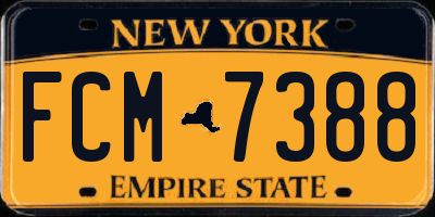 NY license plate FCM7388