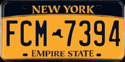 NY license plate FCM7394