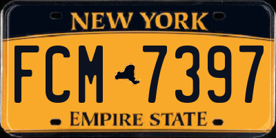 NY license plate FCM7397