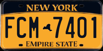 NY license plate FCM7401