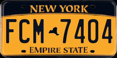 NY license plate FCM7404