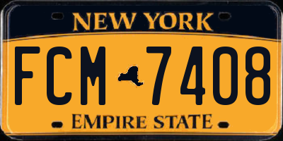 NY license plate FCM7408