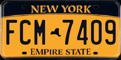 NY license plate FCM7409