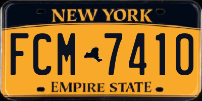 NY license plate FCM7410