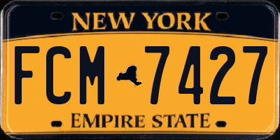 NY license plate FCM7427