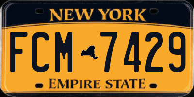NY license plate FCM7429
