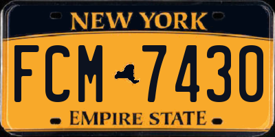 NY license plate FCM7430