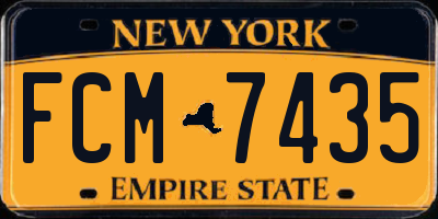 NY license plate FCM7435