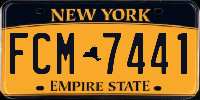 NY license plate FCM7441