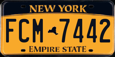 NY license plate FCM7442