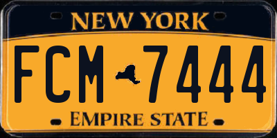 NY license plate FCM7444