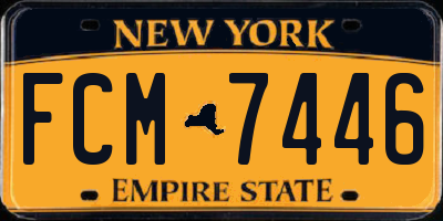 NY license plate FCM7446