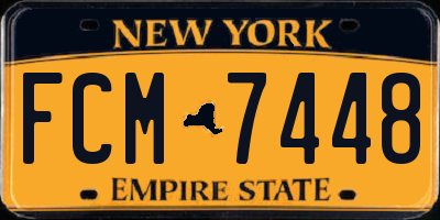 NY license plate FCM7448