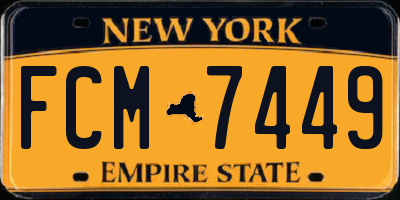 NY license plate FCM7449