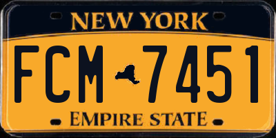 NY license plate FCM7451
