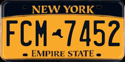 NY license plate FCM7452