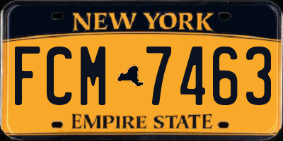 NY license plate FCM7463