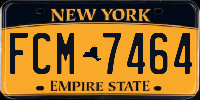 NY license plate FCM7464