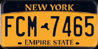 NY license plate FCM7465