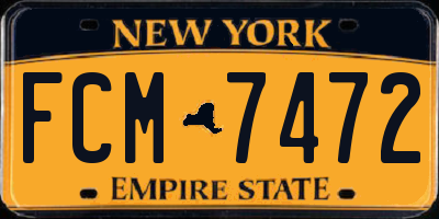 NY license plate FCM7472