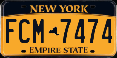 NY license plate FCM7474