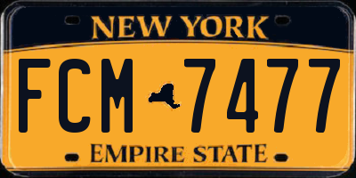 NY license plate FCM7477