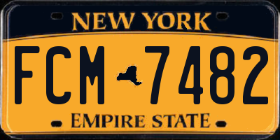 NY license plate FCM7482