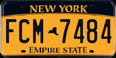 NY license plate FCM7484