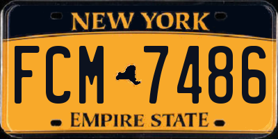NY license plate FCM7486