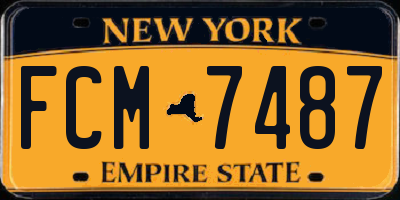 NY license plate FCM7487