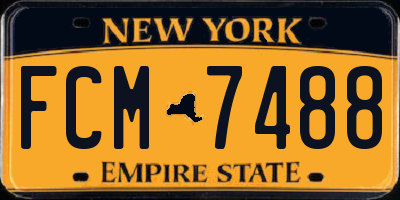 NY license plate FCM7488