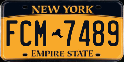 NY license plate FCM7489