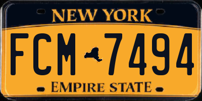 NY license plate FCM7494