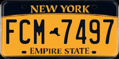 NY license plate FCM7497