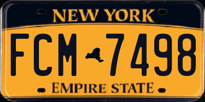 NY license plate FCM7498