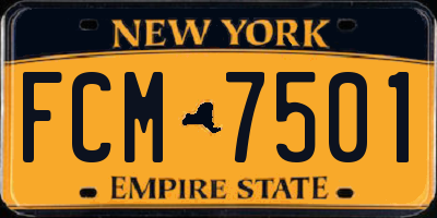 NY license plate FCM7501