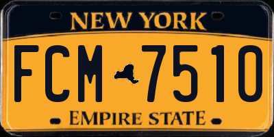 NY license plate FCM7510