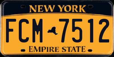 NY license plate FCM7512