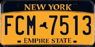 NY license plate FCM7513