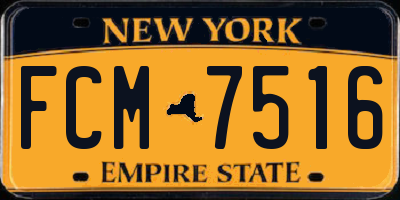 NY license plate FCM7516