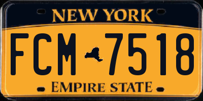 NY license plate FCM7518