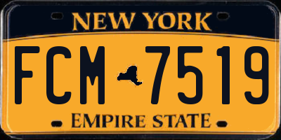 NY license plate FCM7519